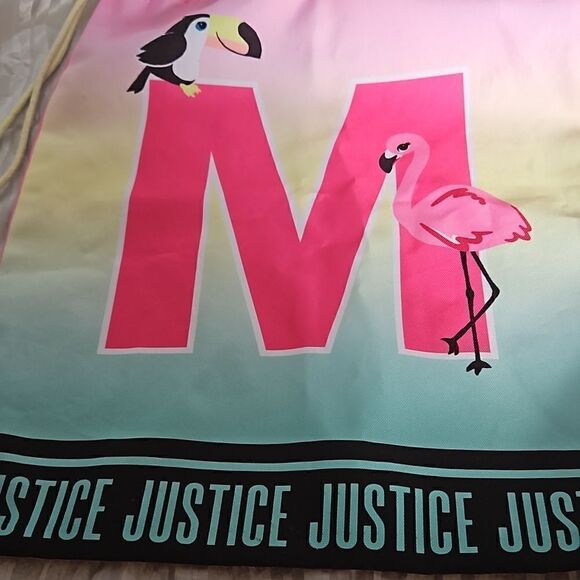 Justice Ladies String Bag Pack One Size Hot Pink & Green - Picture 14 of 16